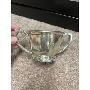 International SILVER CO Silver Soldered 05044 12oz Sugar Bowl Handles Base Vtg